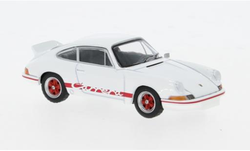 Diecast model cars Porsche 911 RS Carrera 2.7 white/Dekor 1/64 Mini GT