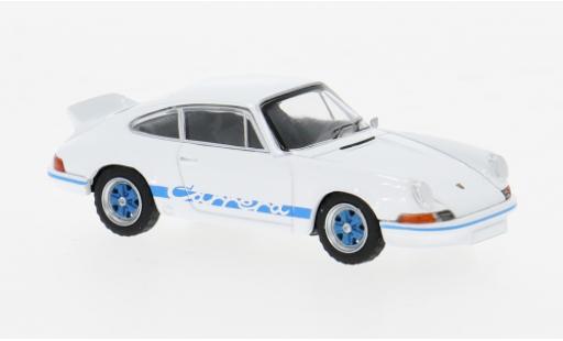 Diecast model cars Porsche 911 RS Carrera 2.7 white/blue 1/64 Mini GT