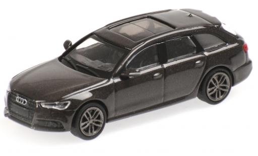 Diecast model cars Audi A6 avant metallic brown 2018 1/87 Minichamps