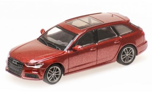 Diecast model cars Audi A6 avant metallic red 2018 1/87 Minichamps