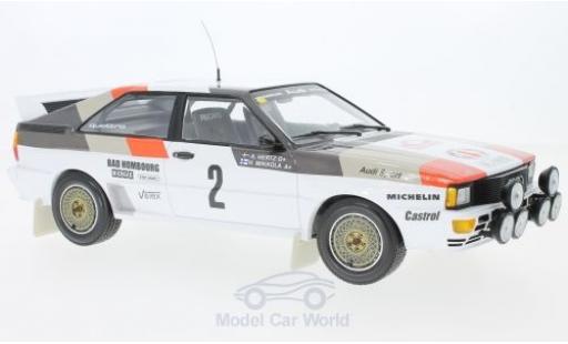 Diecast model cars Audi Quattro a1 No.2 Sport Rally WM Rally Monte Carlo 1983 H.Mikkola/A.Hertz 1/18 Minichamps