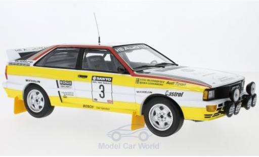 Diecast model cars Audi Quattro a2 No.3 Sport Rally Neuseeland 1984 S.Blomqvist/B.Cederberg 1/18 Minichamps