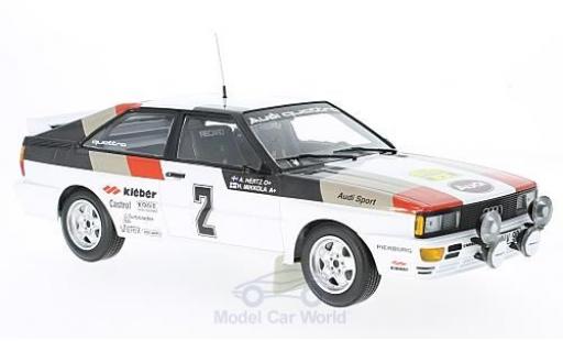 Diecast model cars Audi Quattro rallye No.2 Sport Rally WM Rally Sweden 1981 H.Mikkola/A.Hertz 1/18 Minichamps