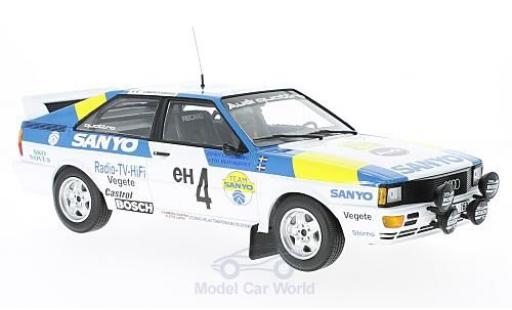 Diecast model cars Audi Quattro rallye No.4 Sport Sweden Rally Sweden 1982 S.Blomqvist/B.Cederberg 1/18 Minichamps