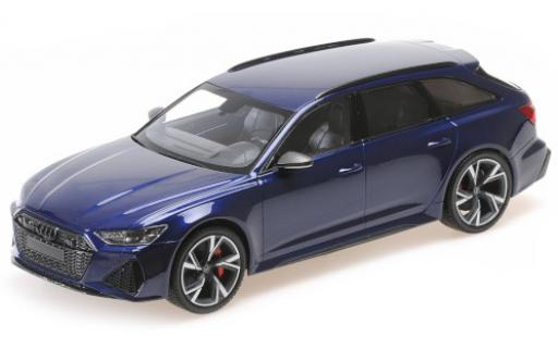 Diecast model cars Audi RS6 avant (C8) metallic blue 2019 1/43 Minichamps