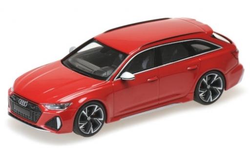 Diecast model cars Audi RS6 avant (C8) metallic red 2019 1/43 Minichamps