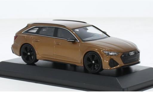 Diecast model cars Audi RS6 avant metallise brown 2019 1/43 Minichamps