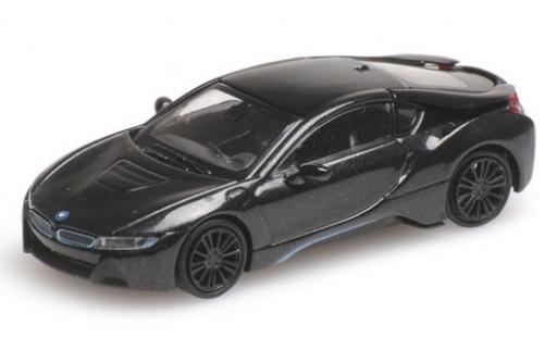 Diecast model cars Bmw i8 Coupe metallic anthracite 2015 1/87 Minichamps