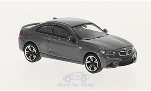 Diecast model cars Bmw M2 coupe metallic grey 2016 1/87 Minichamps