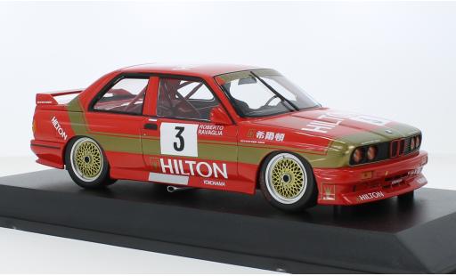 Diecast model cars Bmw M3 course (E30) No.3 Schnitzer- Hilton Macau Guia Race 1987 1/18 Minichamps