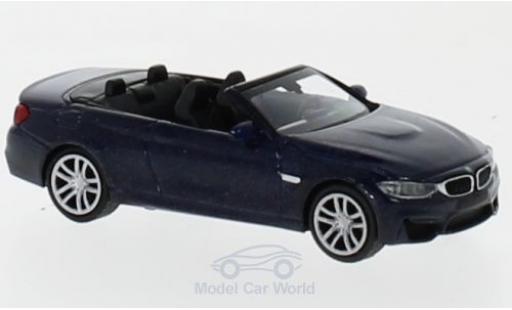 Diecast model cars Bmw M4 Cabriolet Convertible metallic blue 2015 1/87 Minichamps