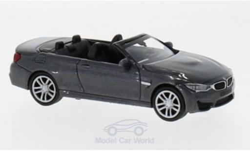 Diecast model cars Bmw M4 Cabriolet Convertible metallic grey 2015 1/87 Minichamps