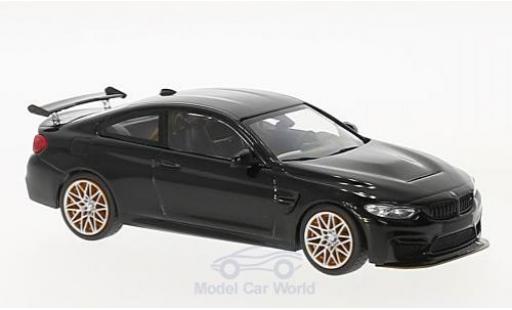 Diecast model cars Bmw M4 GTS (F82) metallic black 2016 with orangen Felgen 1/43 Minichamps