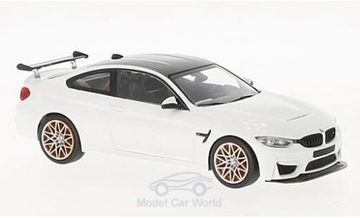 Diecast model cars Bmw M4 GTS (F82) white 2016 with orangen Felgen 1/43 Minichamps