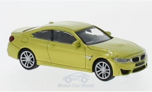 Diecast model cars Bmw M4 coupe metallic yellow 2015 1/87 Minichamps