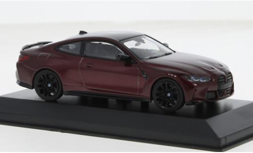 Diecast model cars Bmw M4 coupe metallise red 2020 1/43 Minichamps