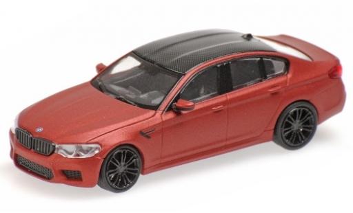 Diecast model cars Bmw M5 berline (F90) matt-rot/carbon 2018 1/87 Minichamps