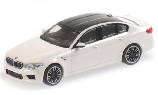 Diecast model cars Bmw M5 berline (F90) white/carbon 2018 1/87 Minichamps