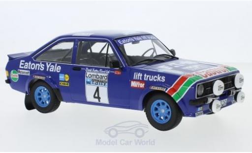 Diecast model cars Ford Escort RS 1800 MK II No.4 Eaton Yale Rally WM RAC Rally 1978 H.Mikkola/A.Hertz 1/18 Minichamps