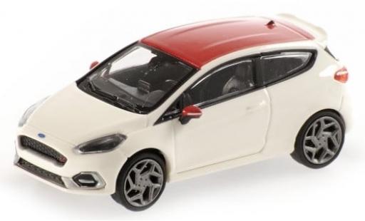 Diecast model cars Ford Fiesta ST white/red 2018 1/87 Minichamps