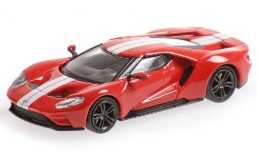 Diecast model cars Ford GT Berlinetta red/white 2018 1/87 Minichamps