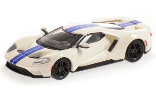 Diecast model cars Ford GT Berlinetta white/blue 2018 1/87 Minichamps