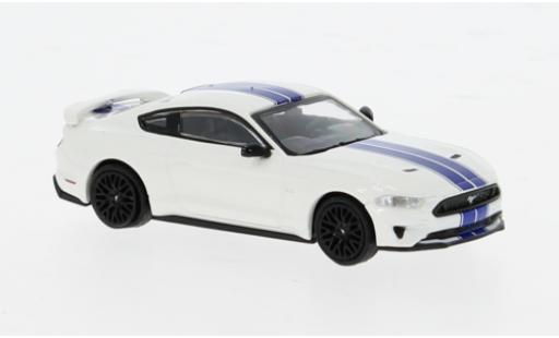 Diecast model cars Ford Mustang GT white/blue 2018 1/87 Minichamps