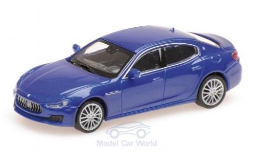 Diecast model cars Maserati Ghibli Base metallic blue 2018 1/87 Minichamps