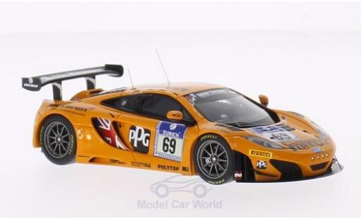 Diecast model cars McLaren MP4-12C GT3 12C No.69 Doerr Motorsport Pirelli 24h N&Atilde;&frac14;rburgring 2014 R.Adams/S.Asch/A.Klasen/A.Parente 1/43 Minichamps