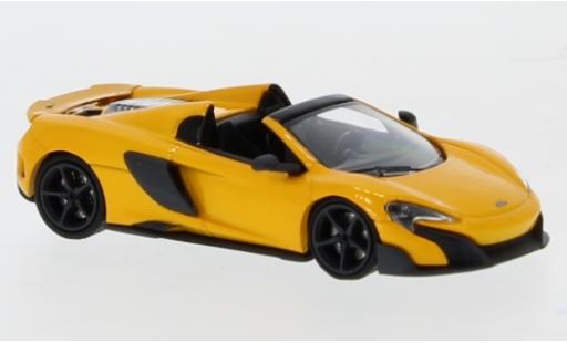 Diecast model cars McLaren 675 Spider LT metallic yellow 2016 1/87 Minichamps