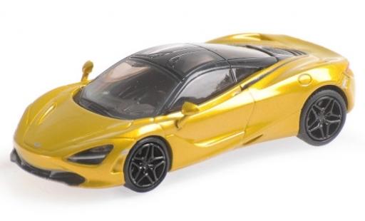 Diecast model cars McLaren 720 Base S metallic yellow 1/87 Minichamps