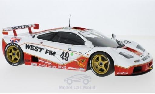 Diecast model cars McLaren F1 GTR GTR No.49 West Competition West 24h Le Mans 1995 L.E.Nielsen/J.Mass/T.Bscher without Vitrine 1/18 Minichamps