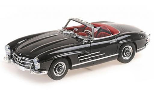 Diecast model cars Mercedes 300 Roadster SL (W198) black 1957 1/18 Minichamps