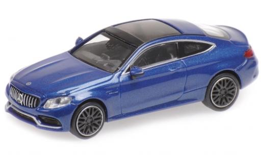 Diecast model cars Mercedes C AMG C 63 Coupe metallic blue 2019 1/87 Minichamps