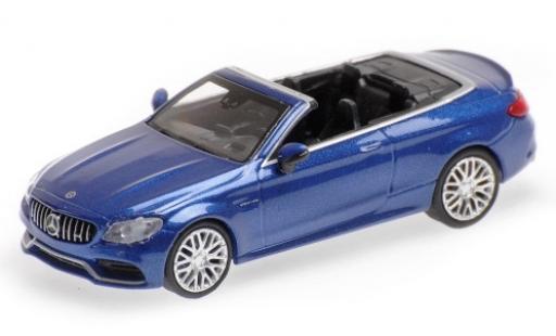 Diecast model cars Mercedes C AMG C63 Convertible (A205) metallic blue 2019 1/87 Minichamps