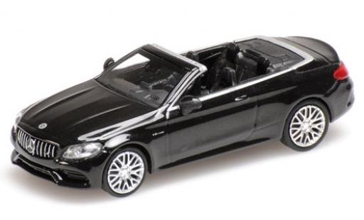 Diecast model cars Mercedes C AMG C63 Convertible (A205) metallic black 2019 1/87 Minichamps