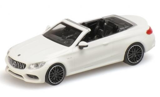 Diecast model cars Mercedes C AMG C63 Convertible (A205) white 2019 1/87 Minichamps