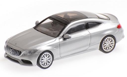 Diecast model cars Mercedes C AMG C63 Coupe (C205) grey 2015 1/87 Minichamps