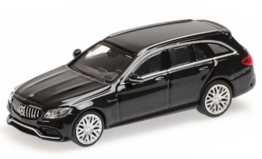 Diecast model cars Mercedes C AMG C63 T-Modell (S205) metallic black 2019 1/87 Minichamps