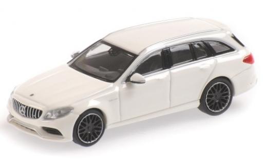 Diecast model cars Mercedes C AMG C63 T-Modell (S205) white 2019 1/87 Minichamps