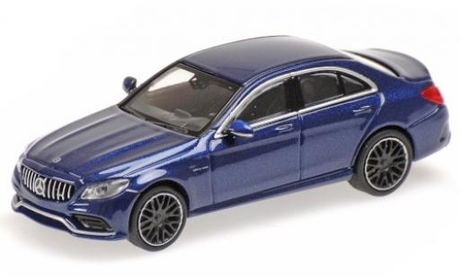 Diecast model cars Mercedes C AMG C63 (W205) metallic blue 2019 1/87 Minichamps