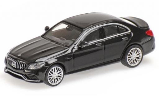 Diecast model cars Mercedes C AMG C63 (W205) metallic black 2019 1/87 Minichamps