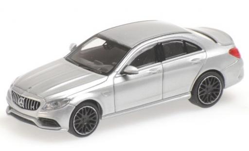 Diecast model cars Mercedes C AMG C63 (W205) grey 2019 1/87 Minichamps