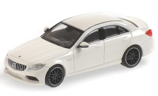 Diecast model cars Mercedes C AMG C63 (W205) white 2019 1/87 Minichamps