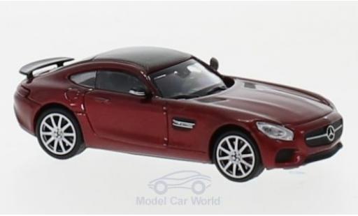 Diecast model cars Mercedes AMG GT GT S metallic red 2015 1/87 Minichamps