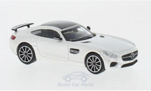 Diecast model cars Mercedes AMG GT GT S metallic white 2015 1/87 Minichamps
