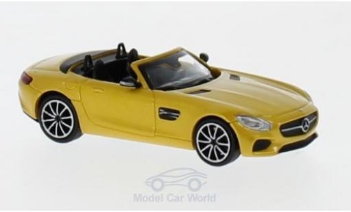 Diecast model cars Mercedes AMG GT GT S Roadster metallic yellow 2017 1/87 Minichamps