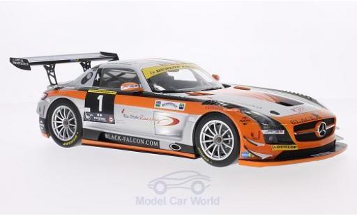Diecast model cars Mercedes SLS GT3 AMG No.1 Black Falcon 24h Dubai 2013 K.Al Qubasi/S.Edwards/J.Bleekemolen/B.Schneider 1/18 Minichamps