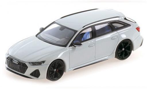 Diecast model cars Audi RS6 avant (C8) metallic white 2019 1/43 Minichamps