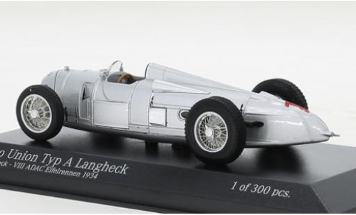 Diecast model cars Auto Union Typ A course Langheck No.1 ADAC Eifelrennen 1934 1/43 Minichamps